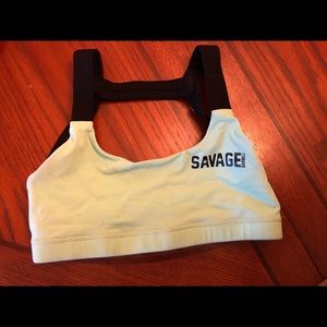 Savage Barbell Sports Bra- Sea foam Green & Black